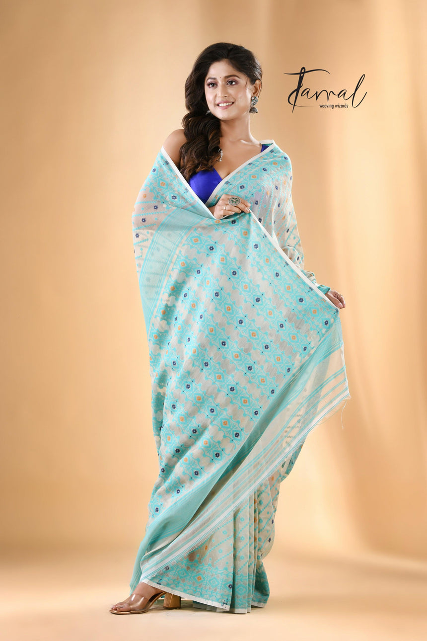jamdani saree, jamdani, handloom, handwoven, saree, silk, dhakai, weaving, kolkatasaree, tamalboutique