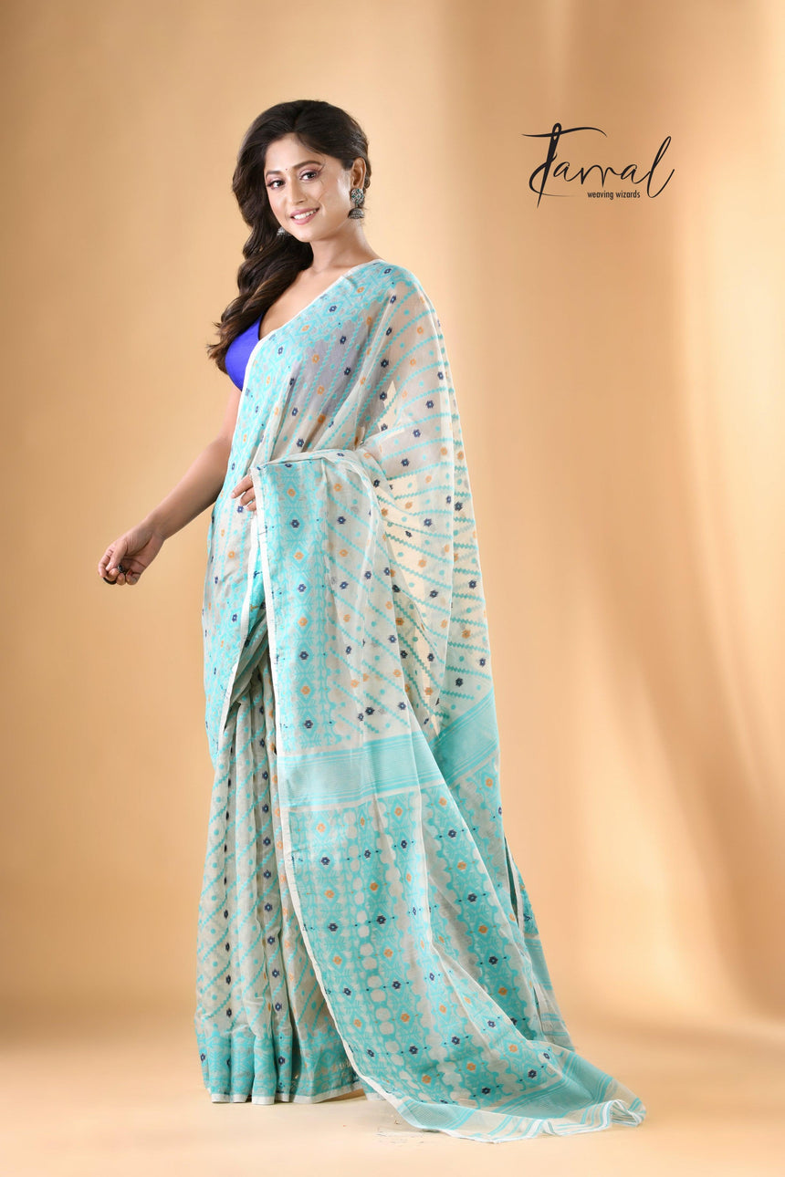 jamdani saree, jamdani, handloom, handwoven, saree, silk, dhakai, weaving, kolkatasaree, tamalboutique