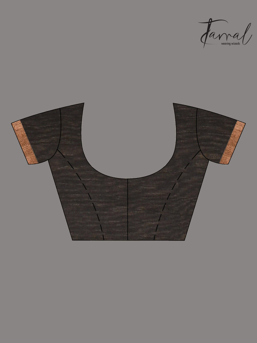 Black Parrot Paithani temple border pure muslin silk handwoven jamdani saree blouse