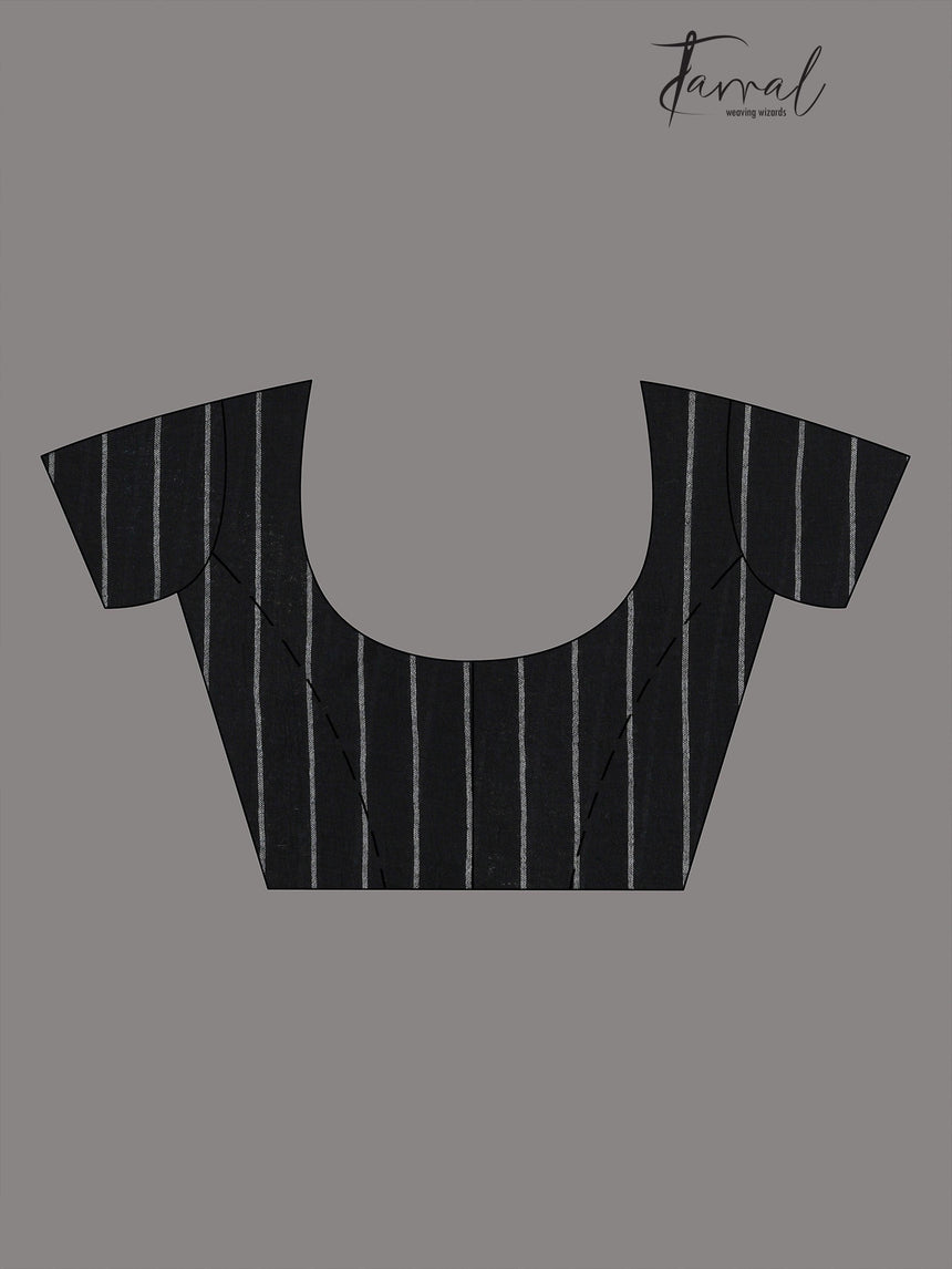 Black colour diamond motifs cotton handwoven jamdani saree