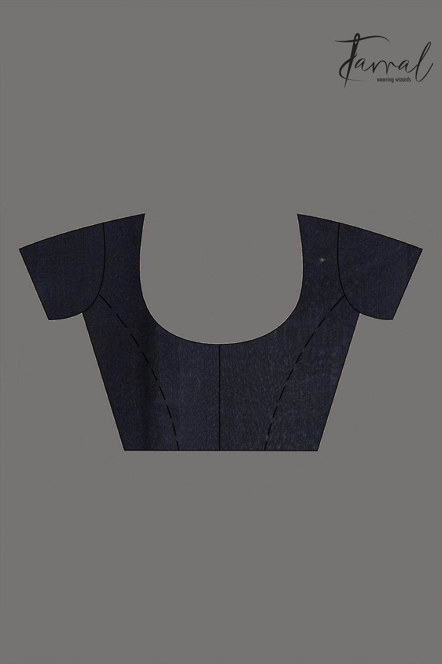 Black with multi colour muslin silk floral handwoven jamdani saree - Tamal Boutique