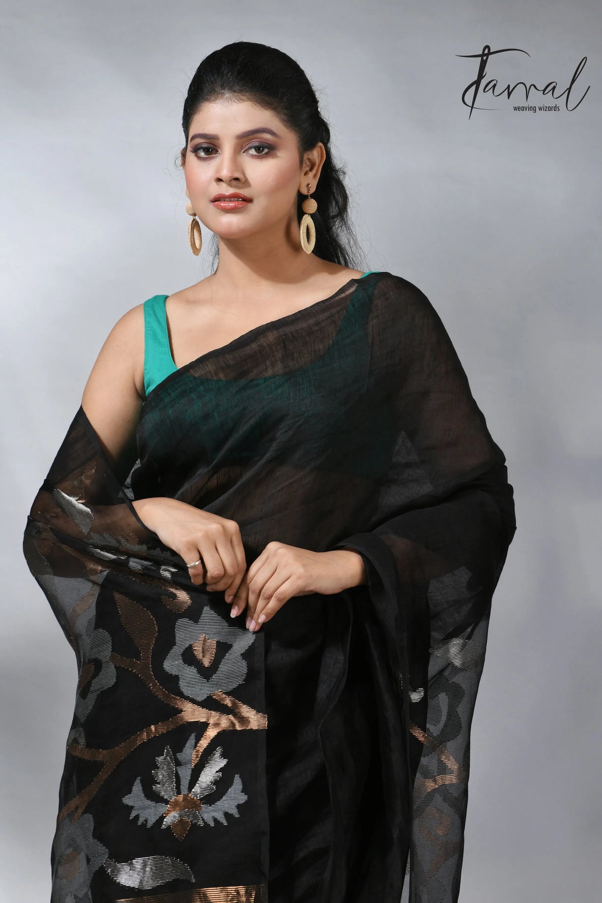jamdani saree, jamdani, handloom, handwoven, saree, silk, dhakai, weaving, kolkatasaree, tamalboutique