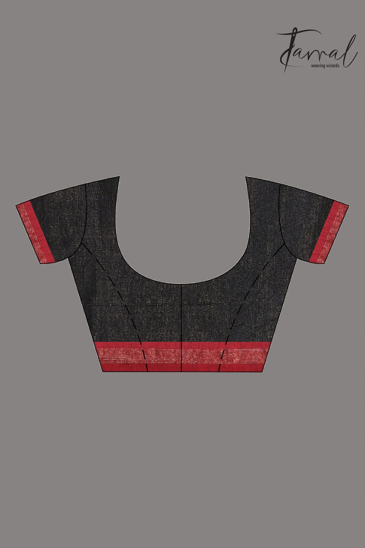 Black with red color border pure tissue linen handloom saree