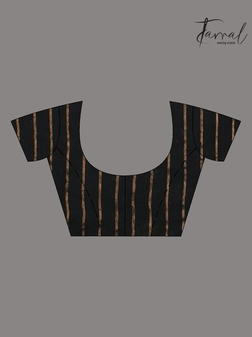 Black with sunflower pallu silk linen handwoven jamdani saree