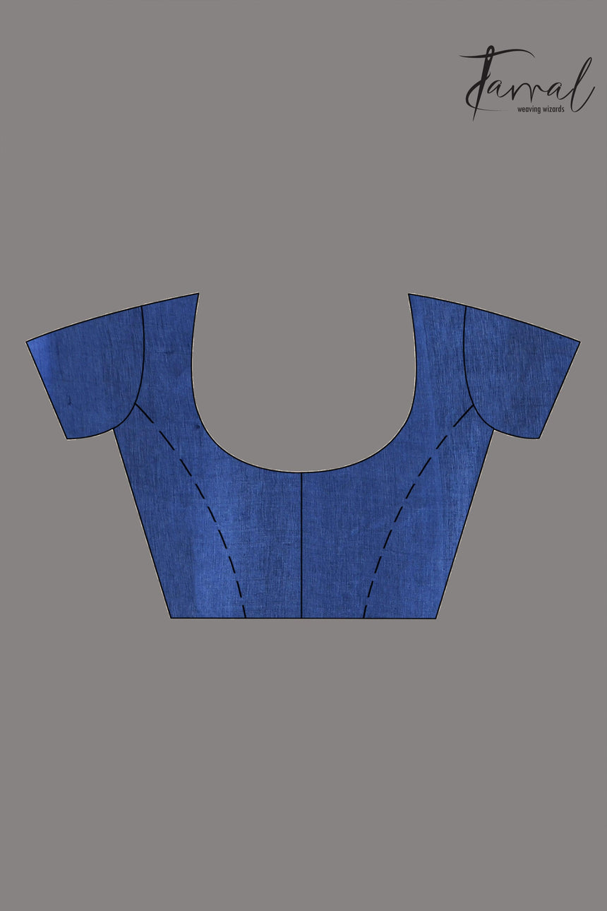 Blue berries colour in the Tussar hand block printed sarees