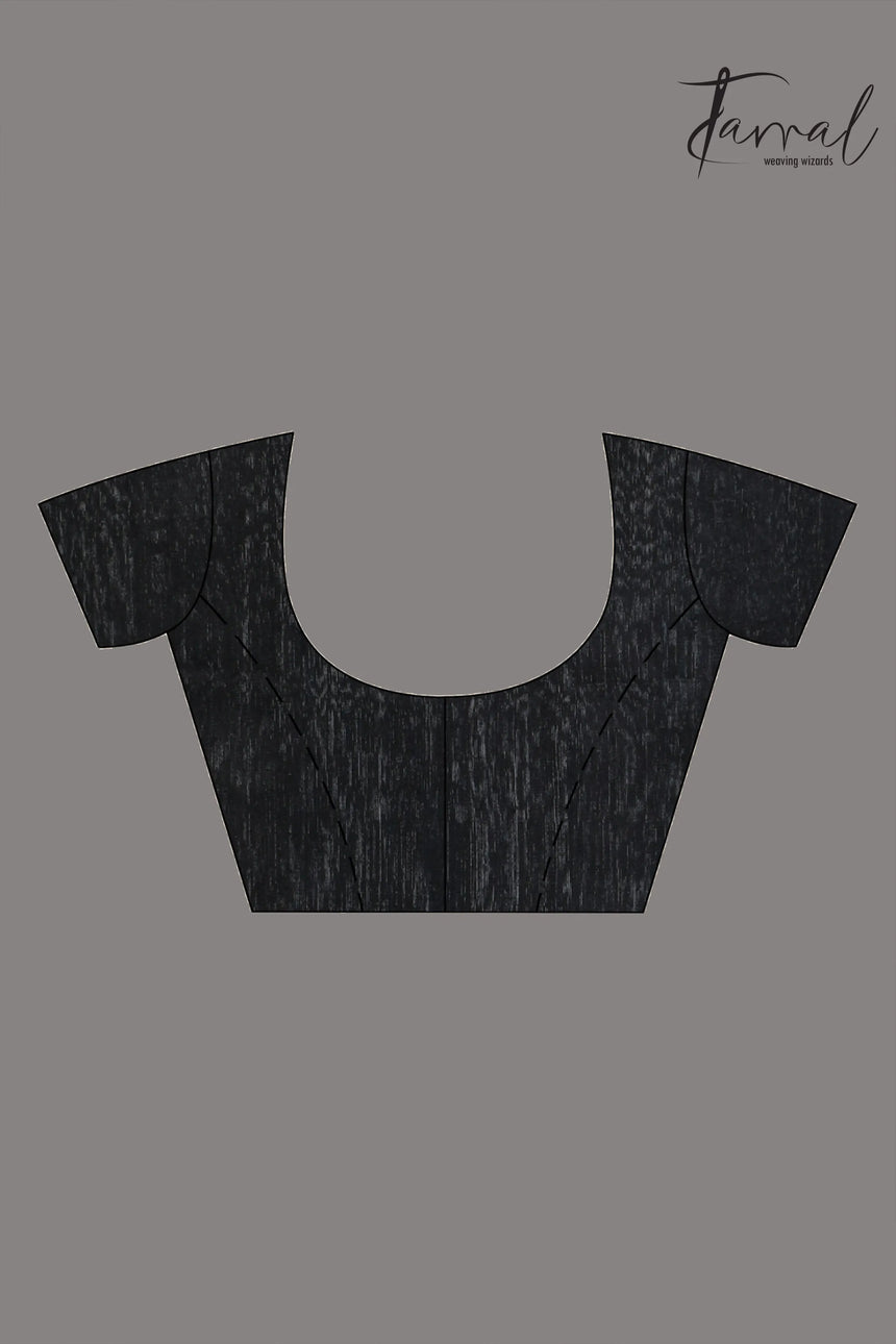 Blue with diamond in pall silk linen handwoven jamdani saree