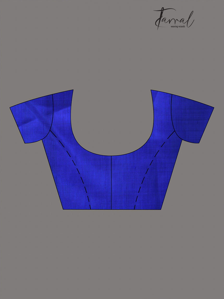 Blue with multicolor Bishnupuri handcrafted katan silk saree