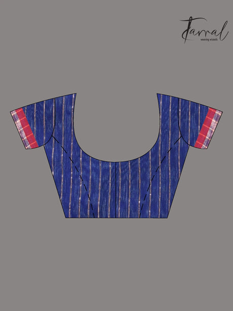 Blue with zari border bangalore silk handwoven jamdani sarees