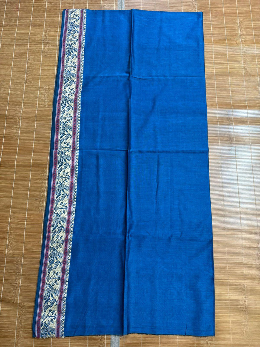 Blue cotton baluchari kurti with dupatta & pant set - Tamal Boutique