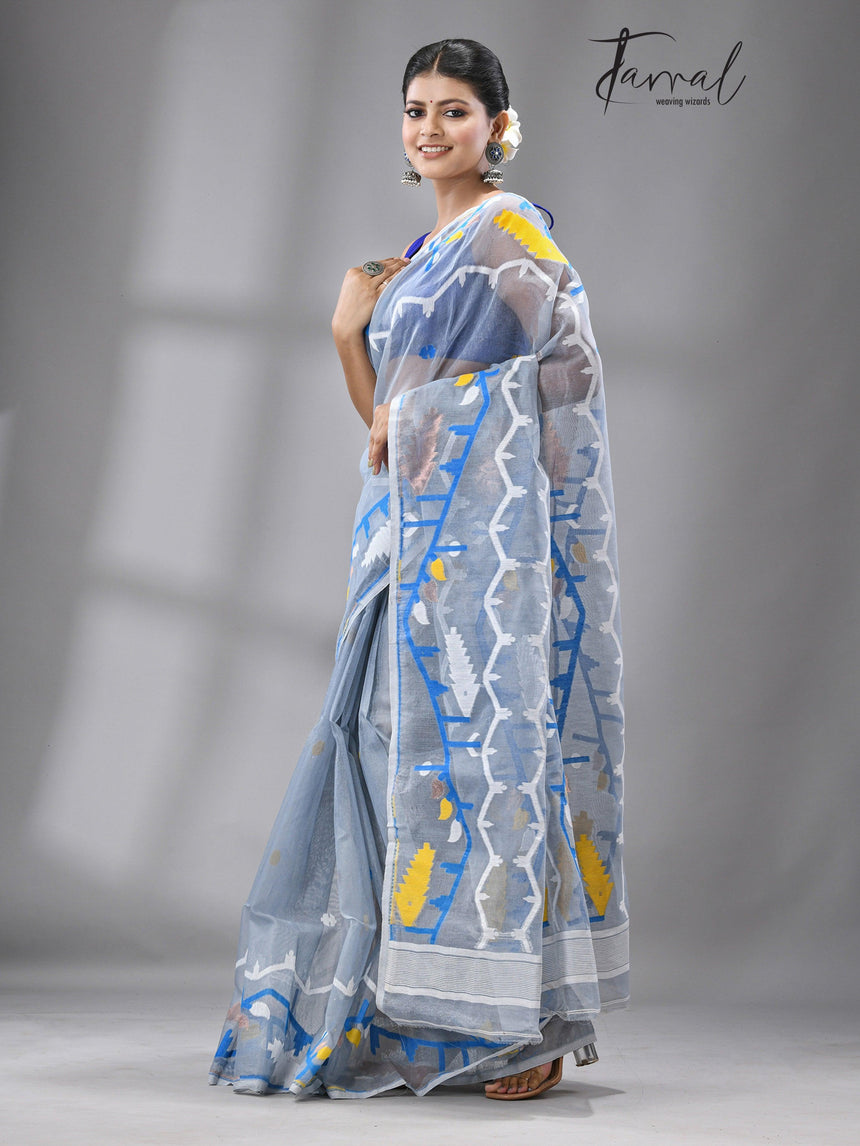 jamdani saree, jamdani, handloom, handwoven, saree, silk, dhakai, weaving, kolkatasaree, tamalboutique