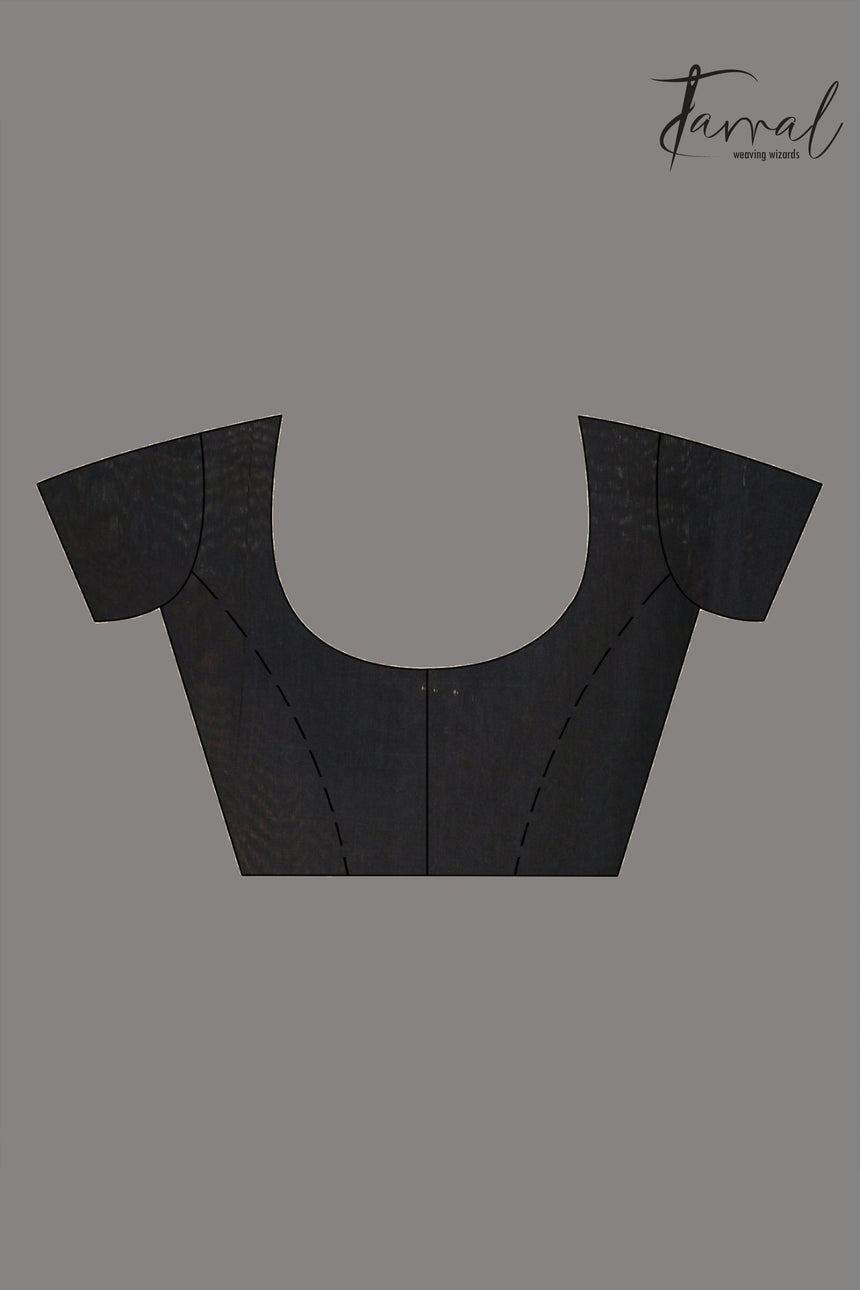 Bottle green silk handwoven needle work jamdani saree_Blouse