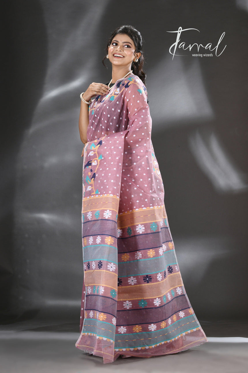 jamdani saree, jamdani, handloom, handwoven, saree, silk, dhakai, weaving, kolkatasaree, tamalboutique