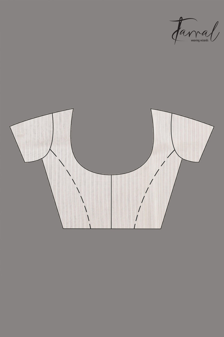 Buy Off White Muslin Silk Handloom needle work jamdani saree blouse