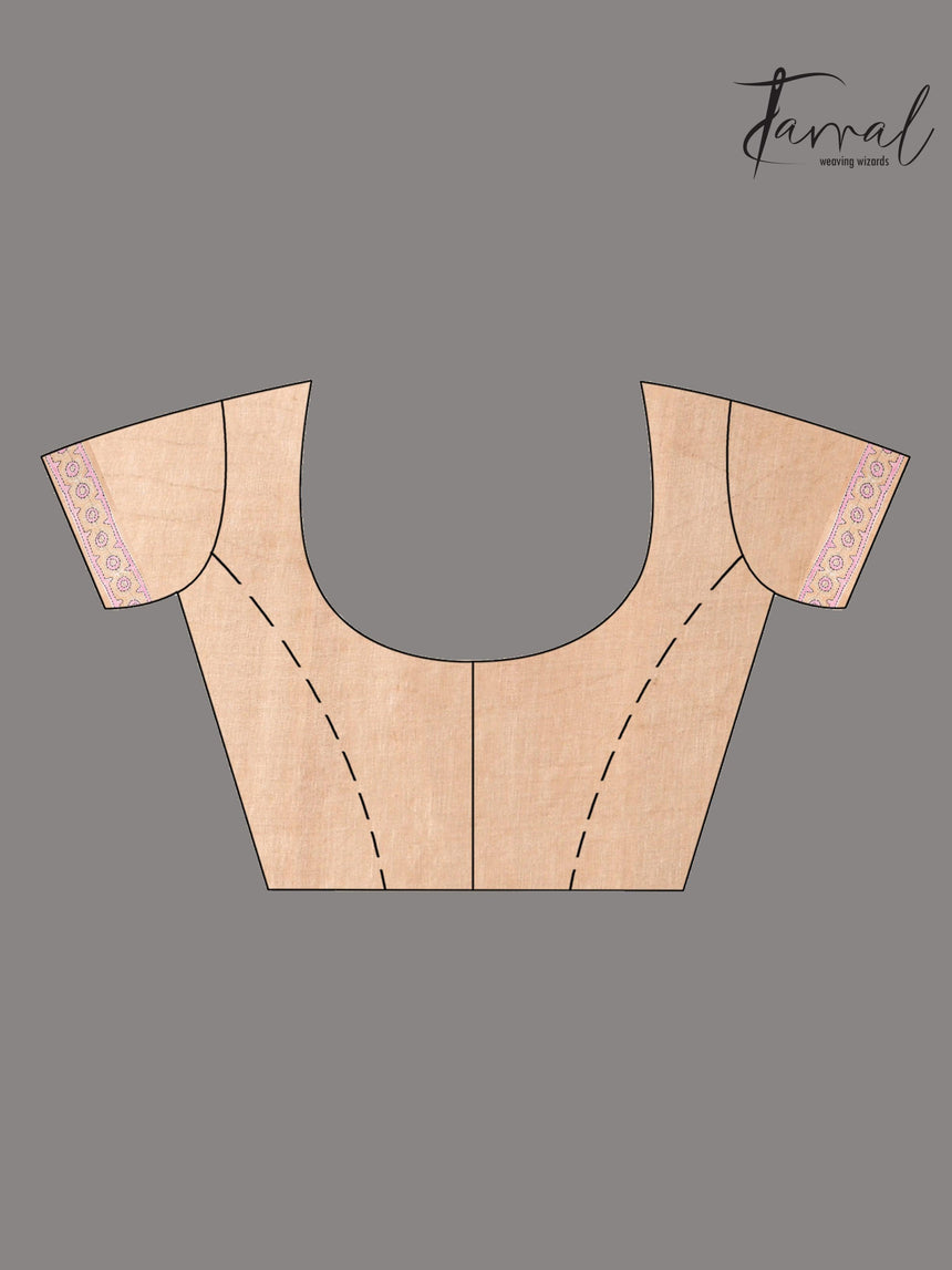 Charcoal black handwoven Tussar batik silk Kantha work blouse