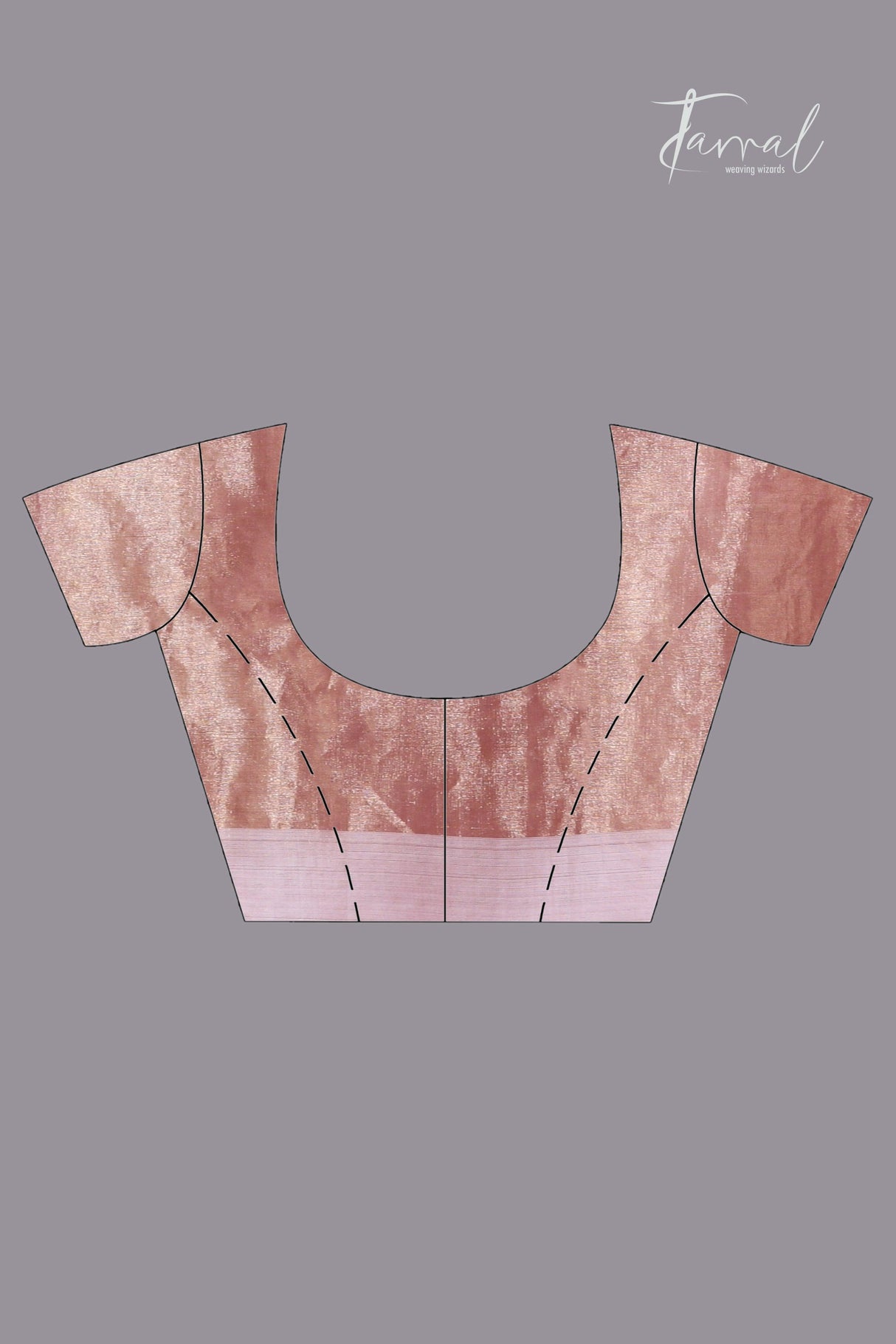 Copper gold white sequins border pure tissue silk saree blouse