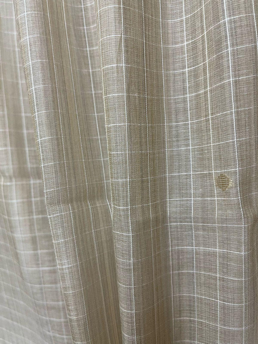 Cream colour with pink & purple floral handloom silk cotton jamdani saree - Tamal Boutique