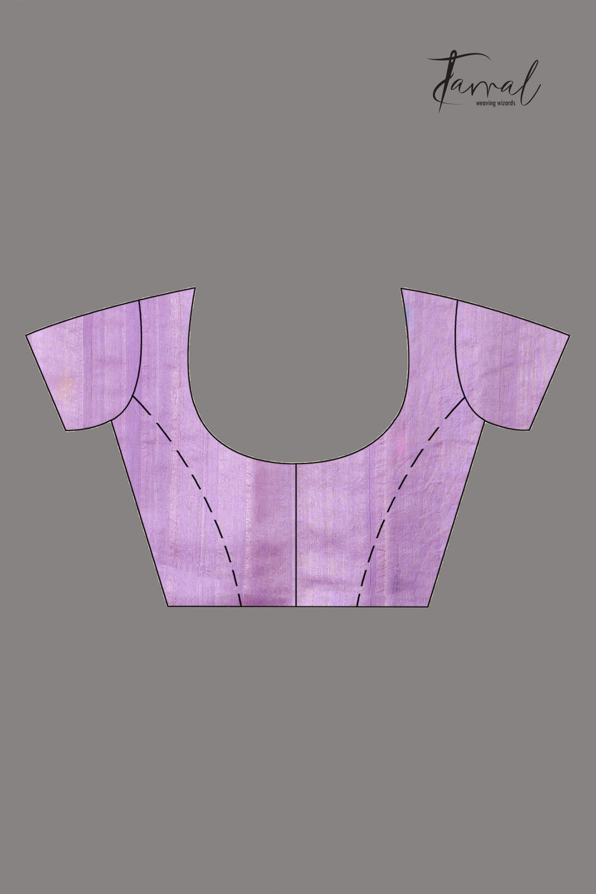 Lavender Peacock Design Pure Tussar Silk Handwoven Jamdani Saree