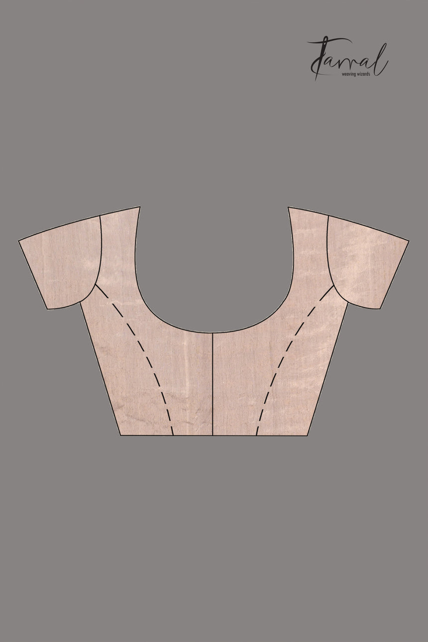 Beige Muga & gachhi Tussar silk stripe handwoven Jamdani saree