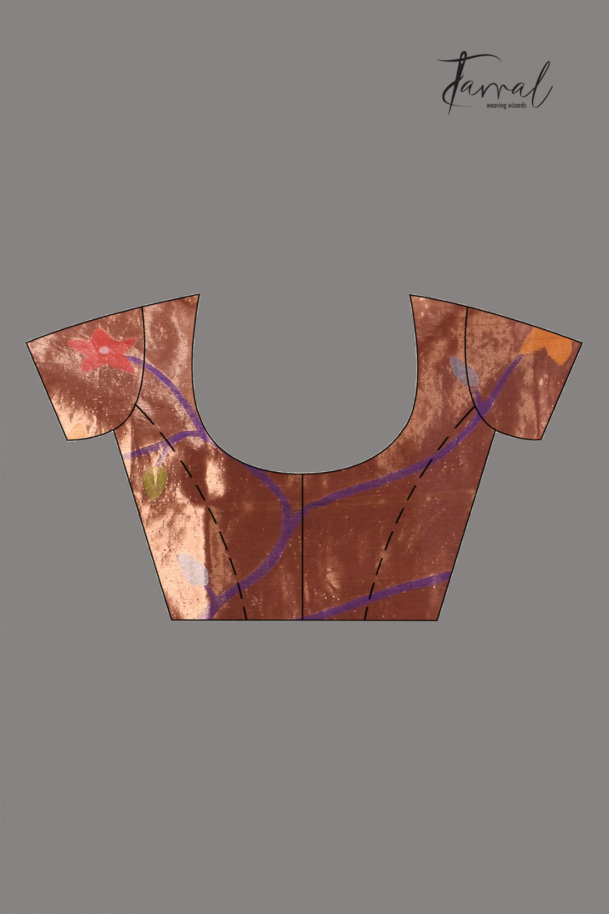 Maroon with golden Zari pathani handwoven jamdani saree