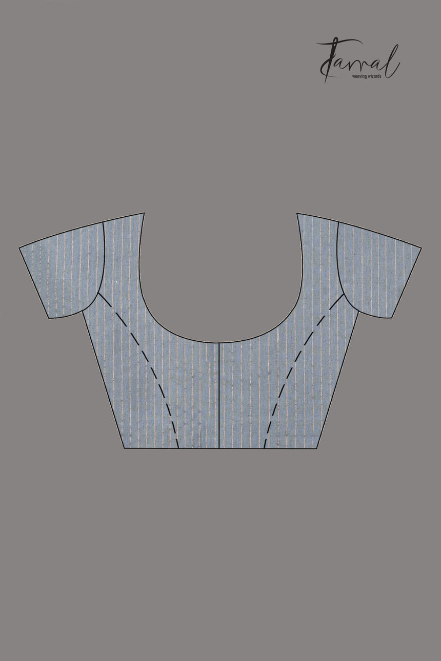 Steel Grey Pure Mulberry Silk Handwoven Jamdani Saree