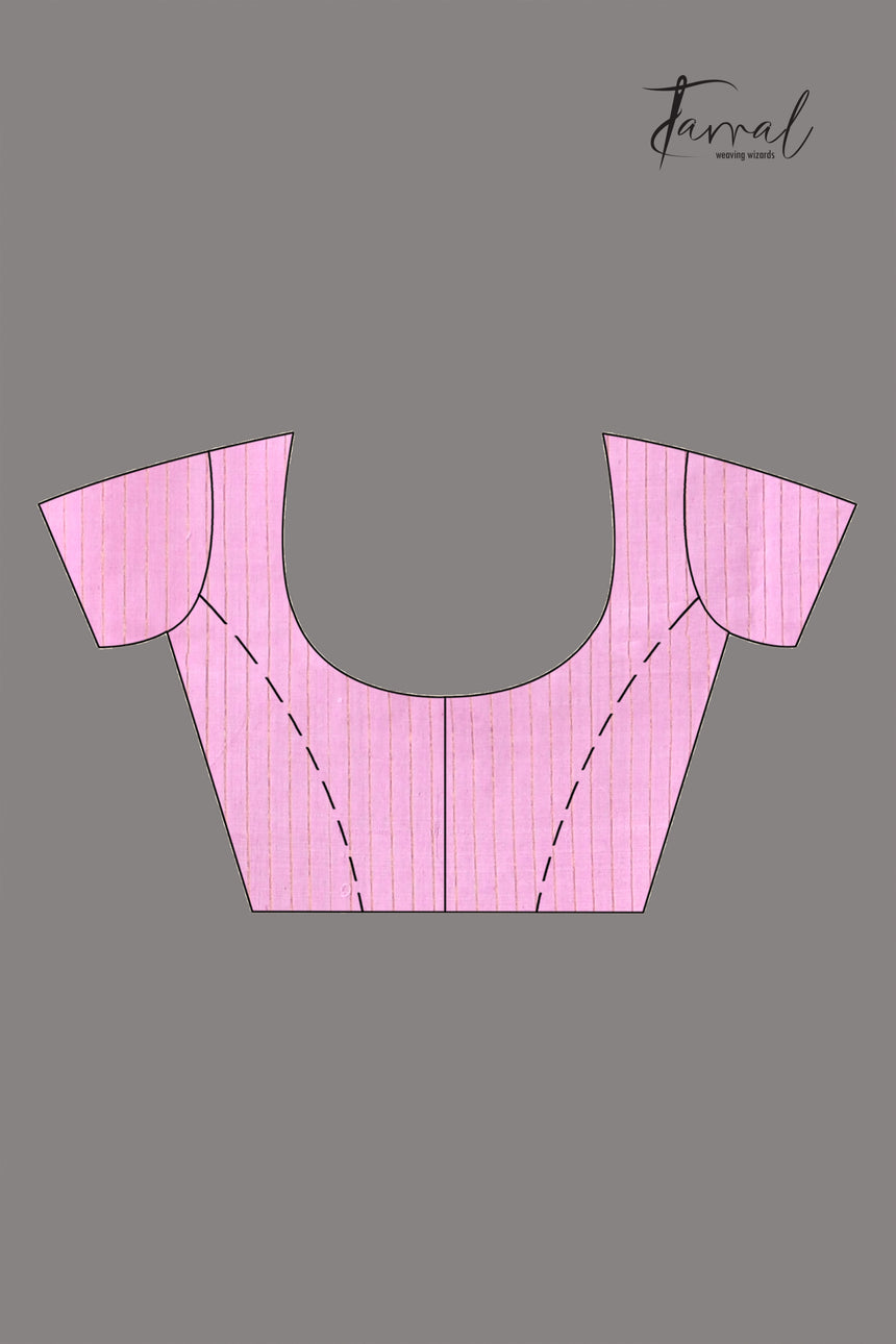 Magenta with zari border mulberry silk handwoven jamdani saree