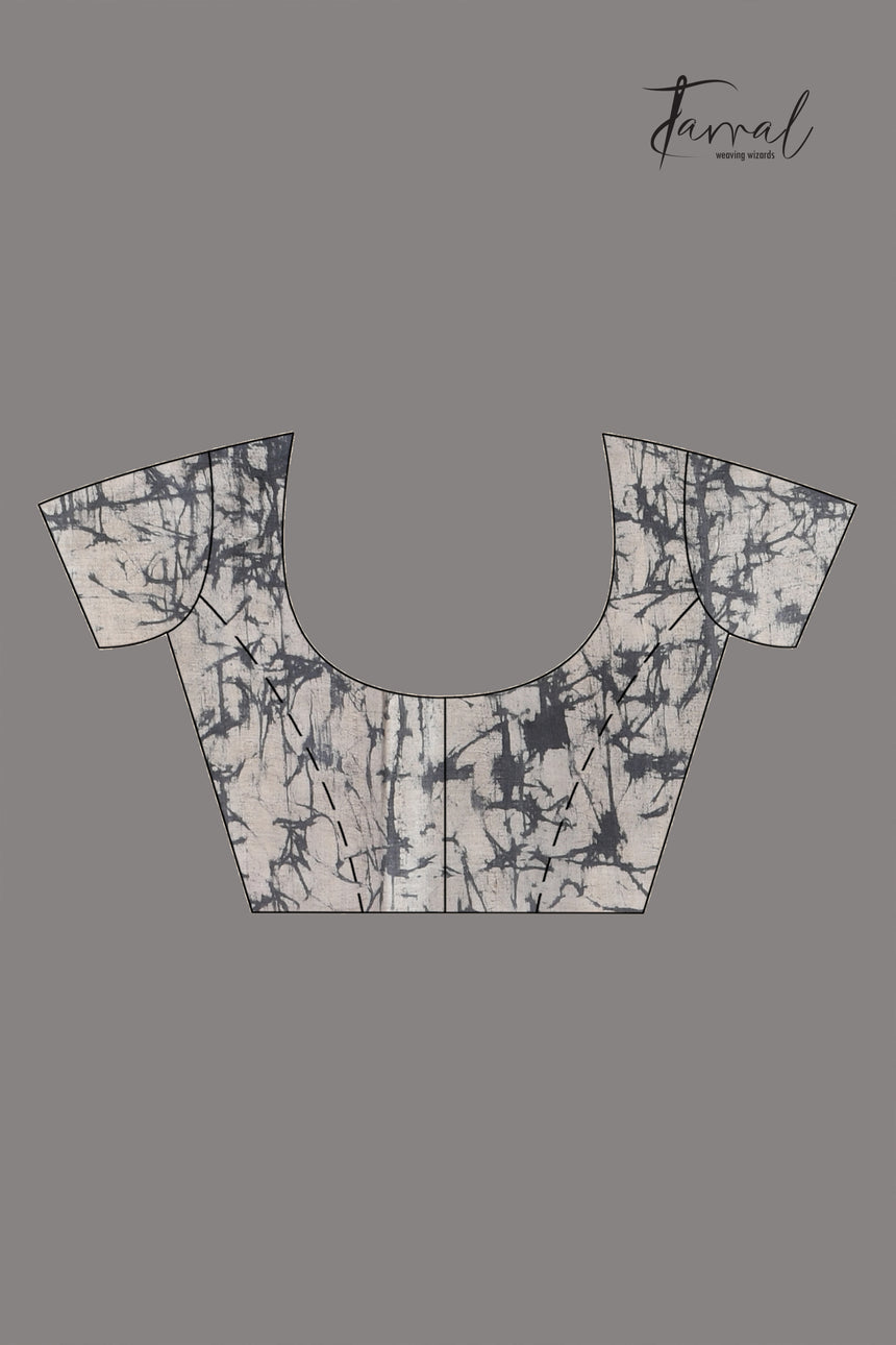 Muga With Golden Yellow & Black Pure Tussar Silk Hand Block Print Saree