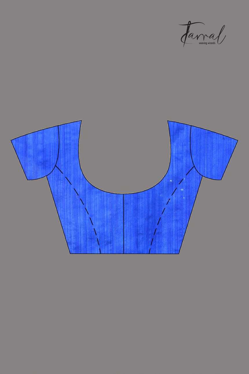 Royal Blue Muslin Silk Paithani Sequins Handwoven Jamdani Saree