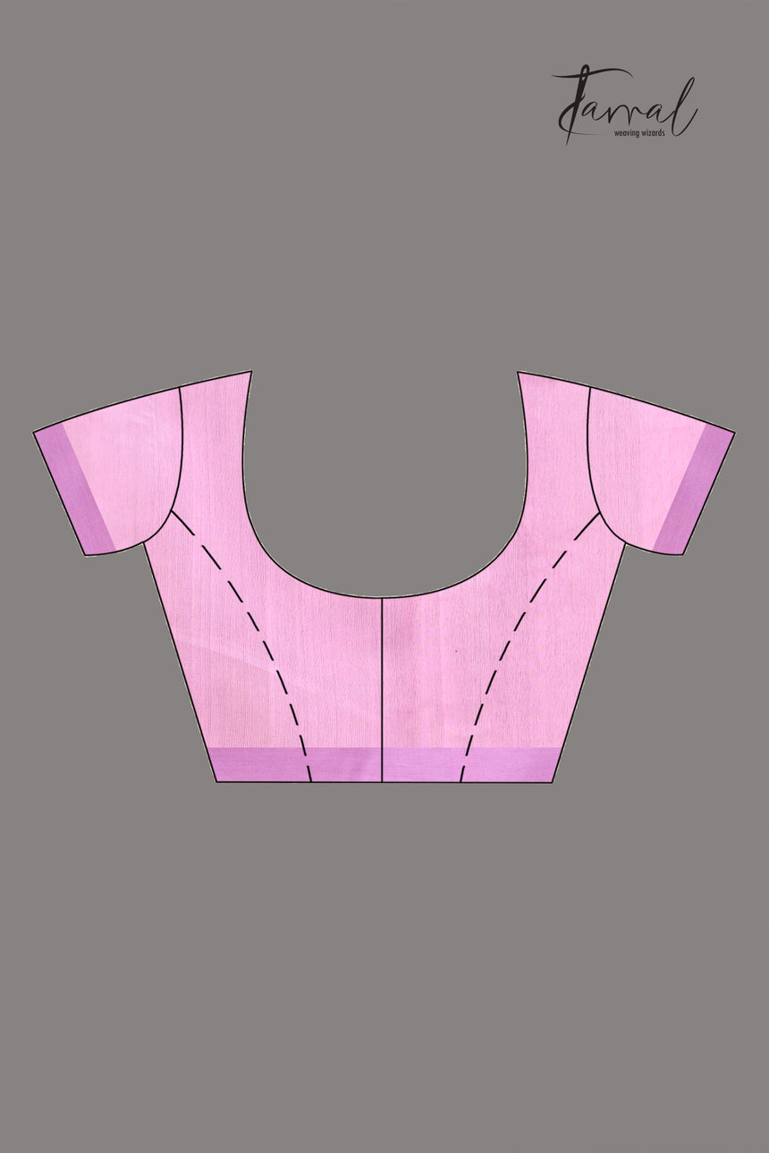 Onion pink with magenta border Allover floral handwoven muslin silk jamdani saree