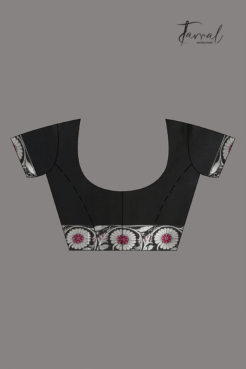 Black with multicolour Bishnupuri Katan silk revival Swarnachari handloom saree