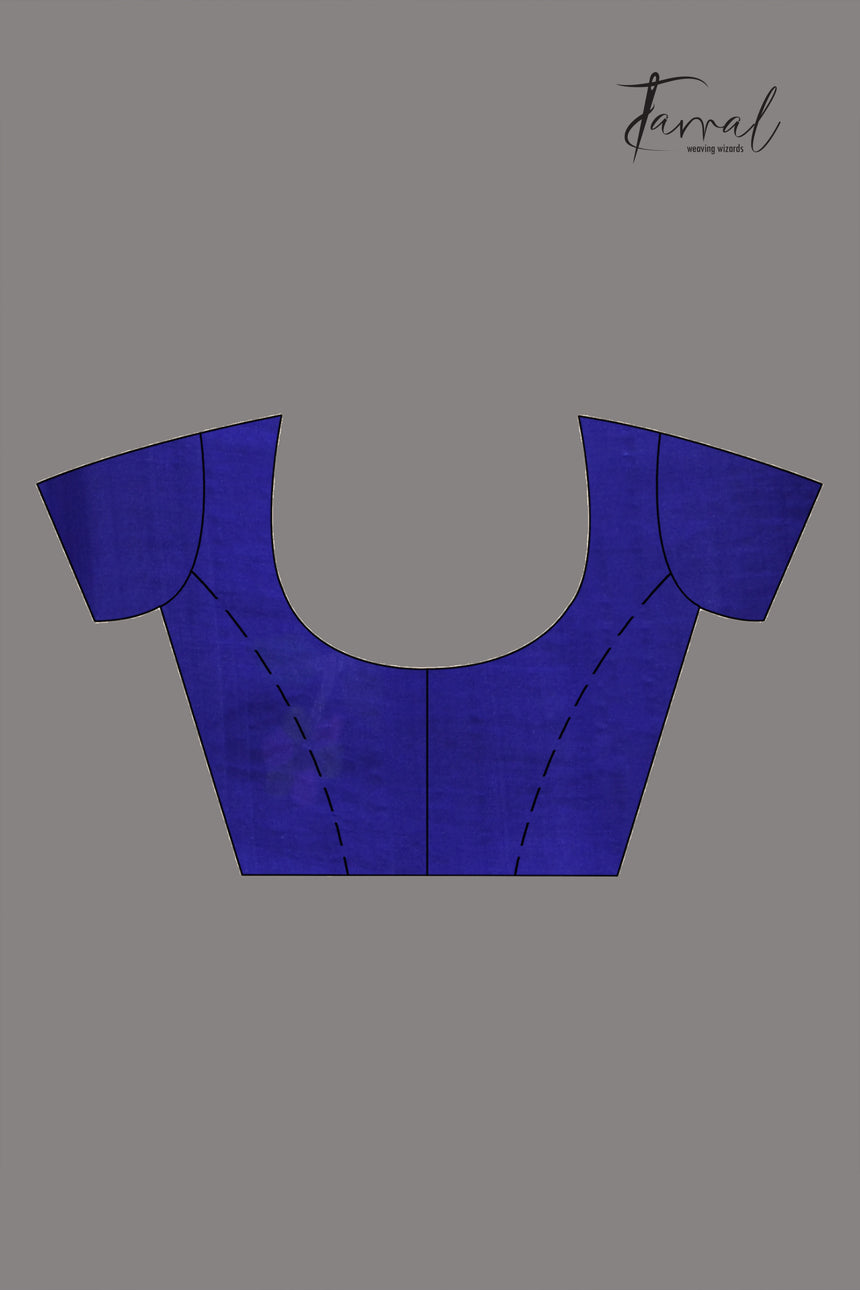 Royal Blue Floral Pallu Muslin Silk Handwoven Jamdani Saree