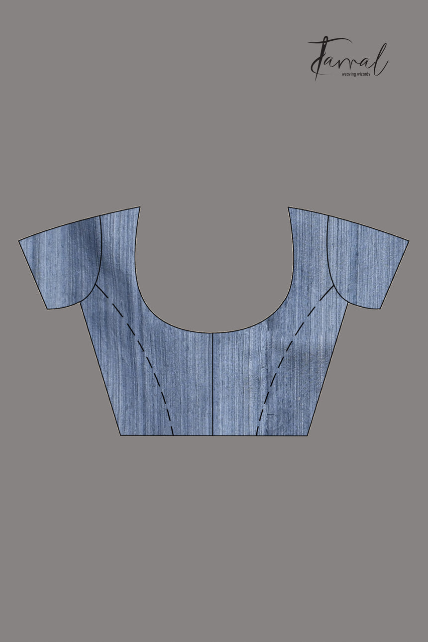 Grey With Silver Zari Work Half Muslin With Half Matka Handwoven Jamdani Saree