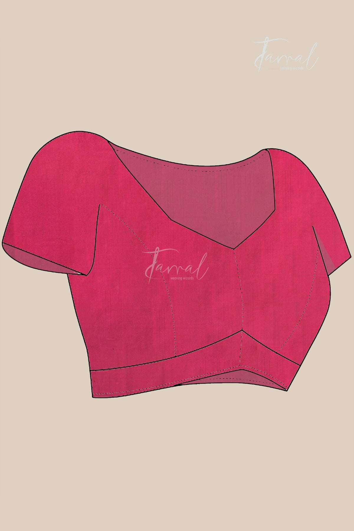 Red Golden Zari Border Cotton Bhujori Handloom Saree | Tamal Boutique
