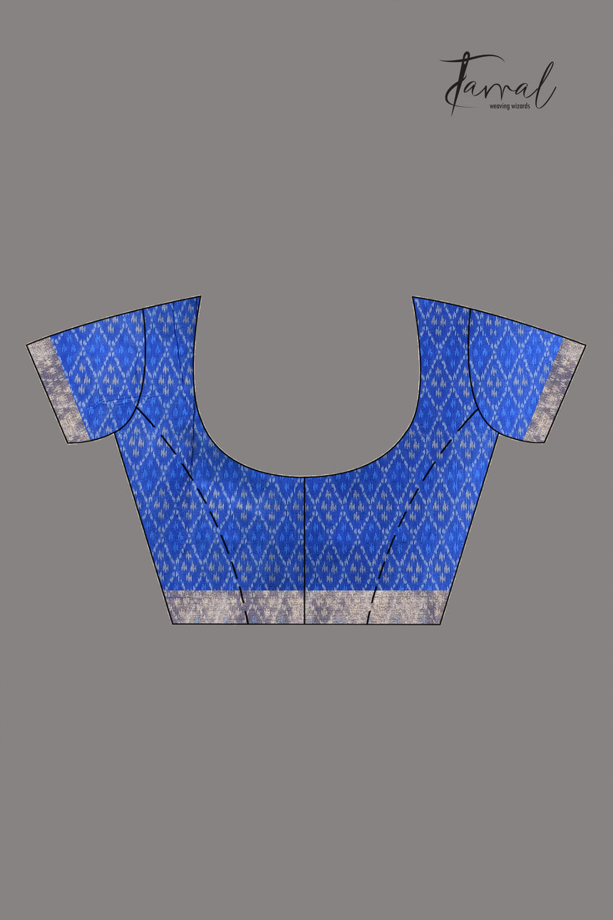 Royal Blue Raw Silk Pochampally Weaved Saree