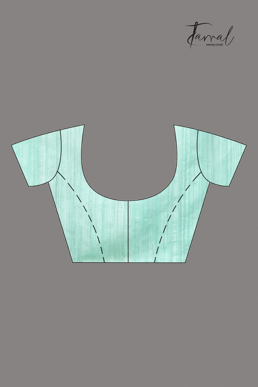 Sea Green Half Muslin & Half Matka Silk Handwoven Jamdani With Sequins Work Saree