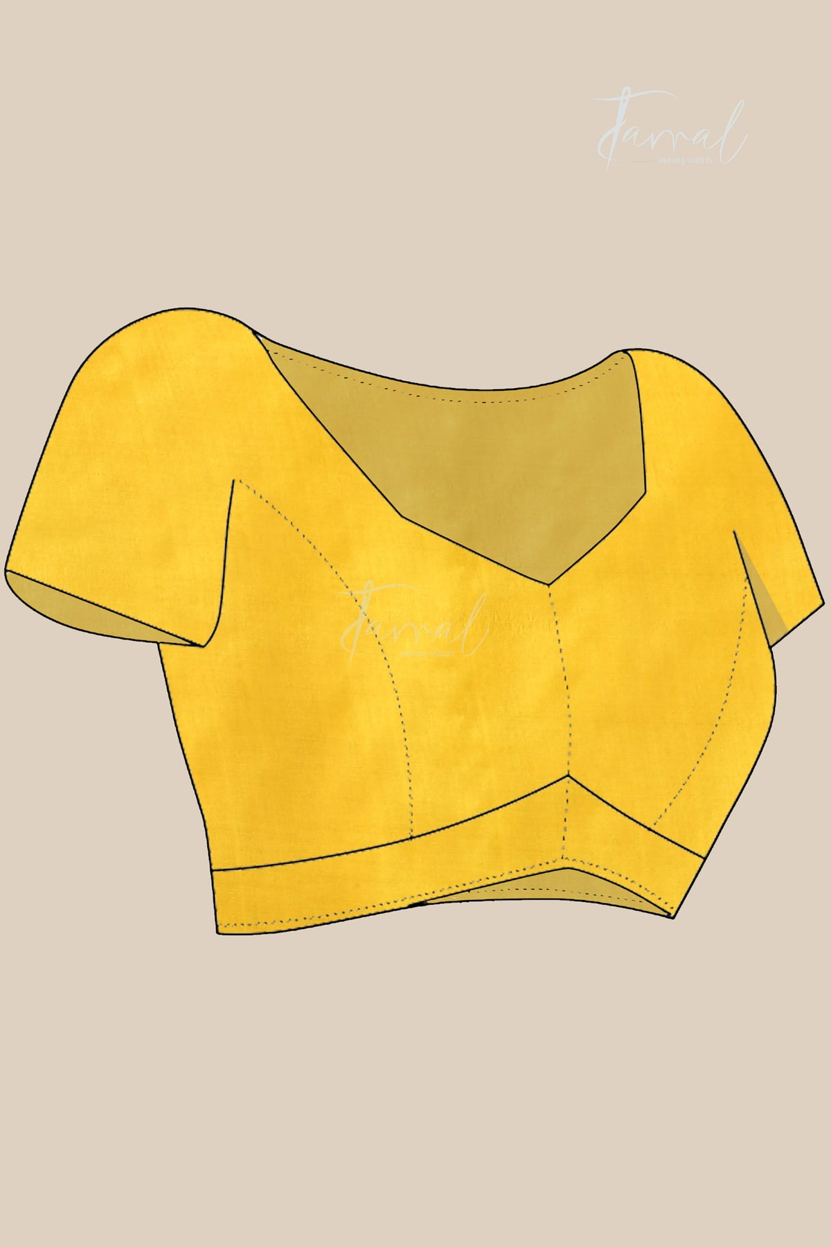 Yellow with golden zari pure tussar silk handloom jamdani saree
