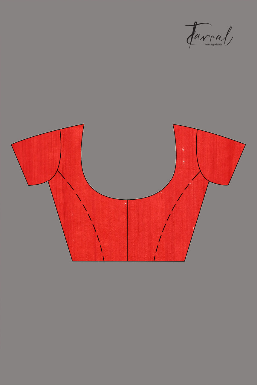 Red Handwoven Matka Muslin Jamdani Silk Saree