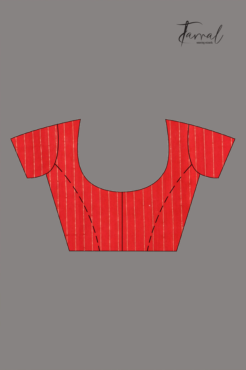 Parrot Green Silk Linen Handwoven Jamdani Saree