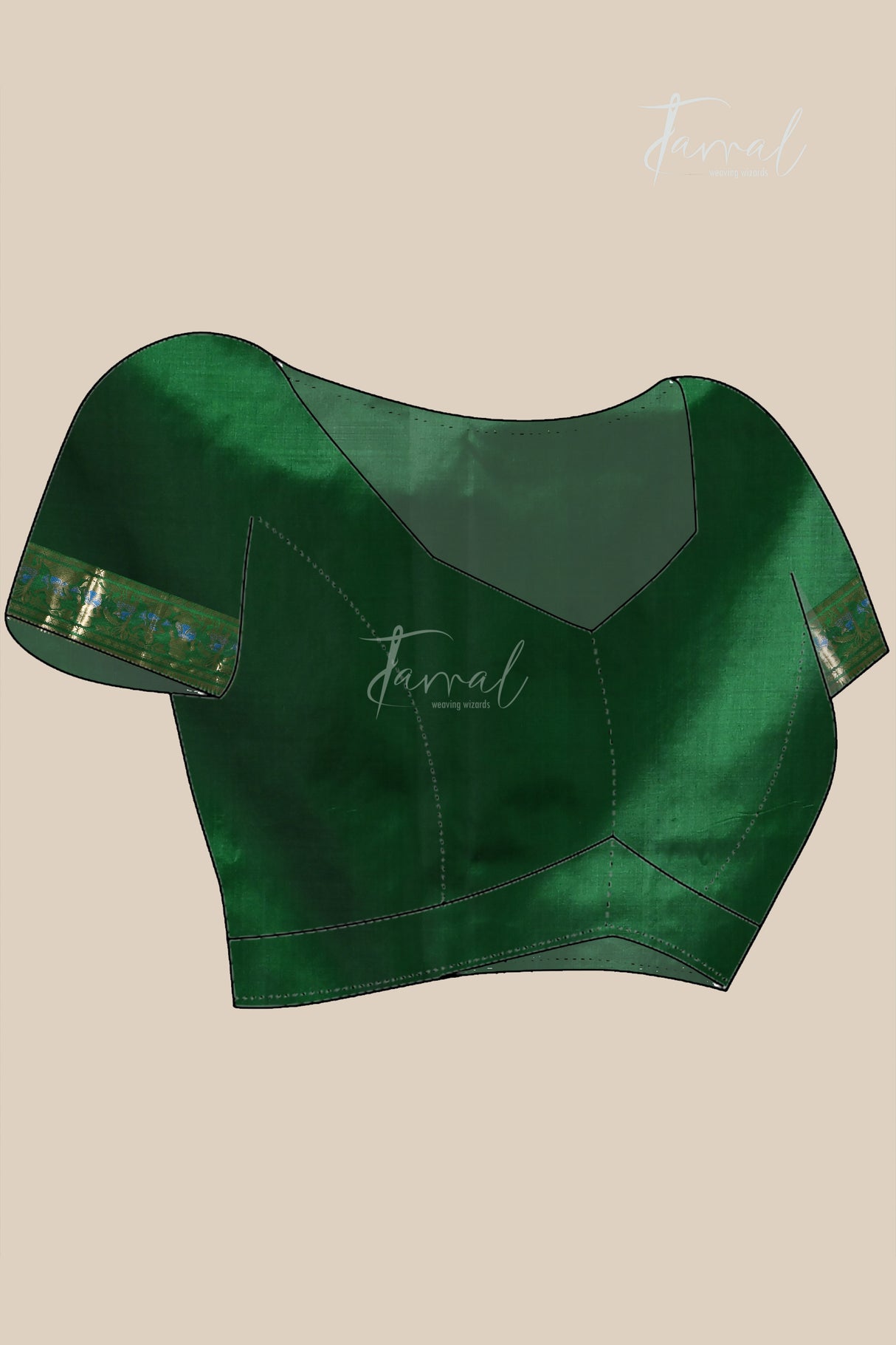 Bottle green with golden zari bishnupuri swarnachari silk handloom saree