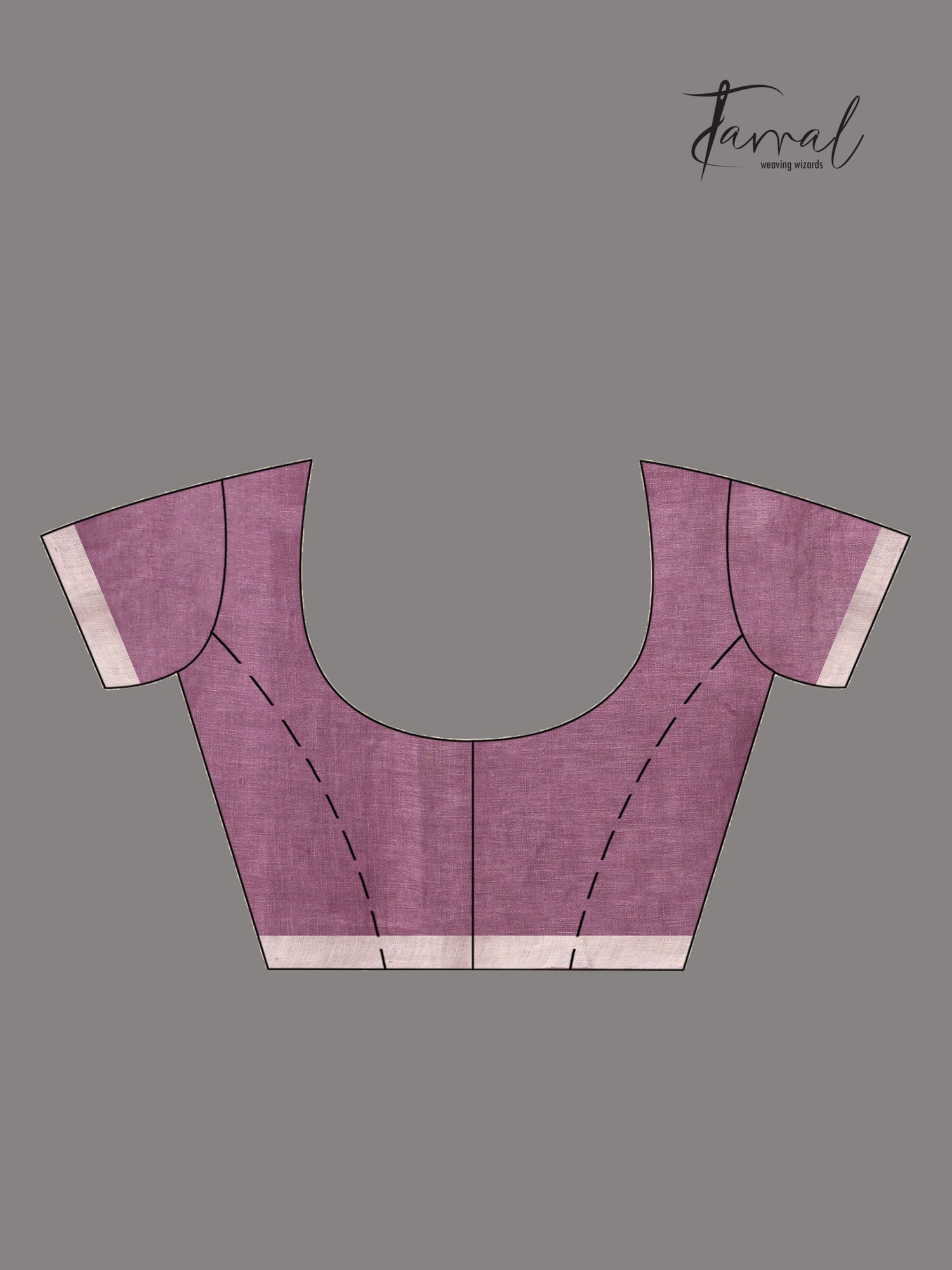 Magenta Colour Pure Linen Hand Block Printed Saree