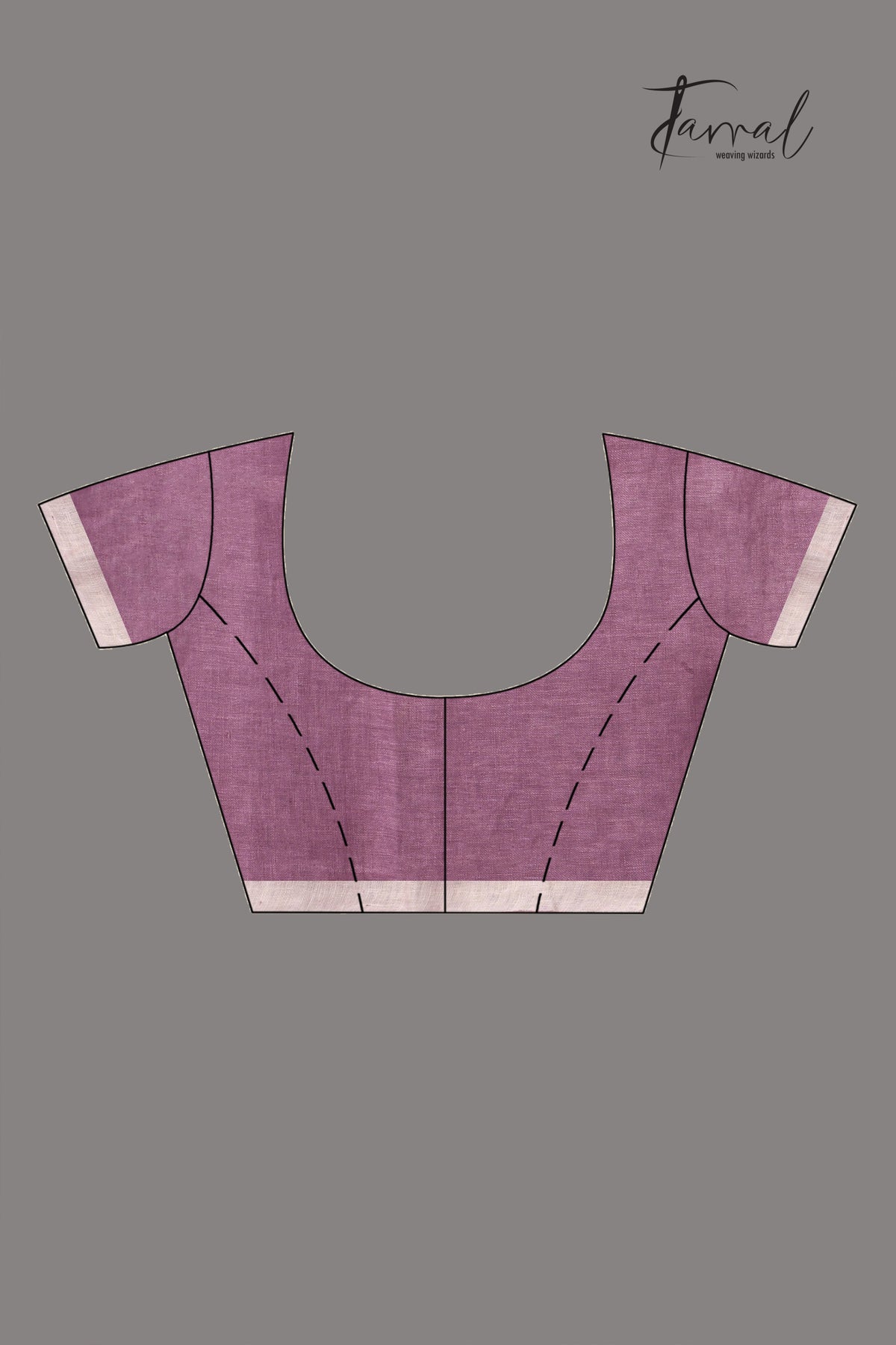 Magenta Colour Pure Linen Hand Block Printed Saree