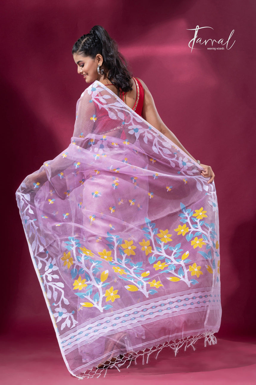 jamdani saree, jamdani, handloom, handwoven, saree, silk, dhakai, weaving, kolkatasaree, tamalboutique