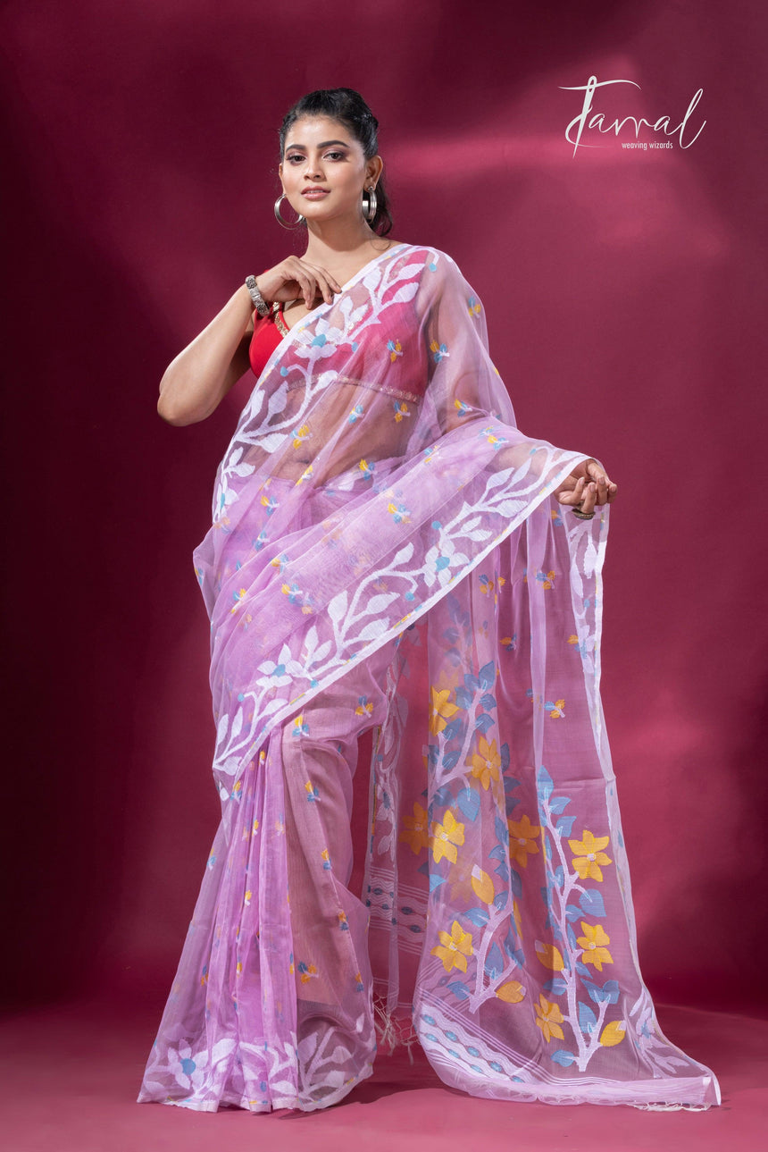 jamdani saree, jamdani, handloom, handwoven, saree, silk, dhakai, weaving, kolkatasaree, tamalboutique