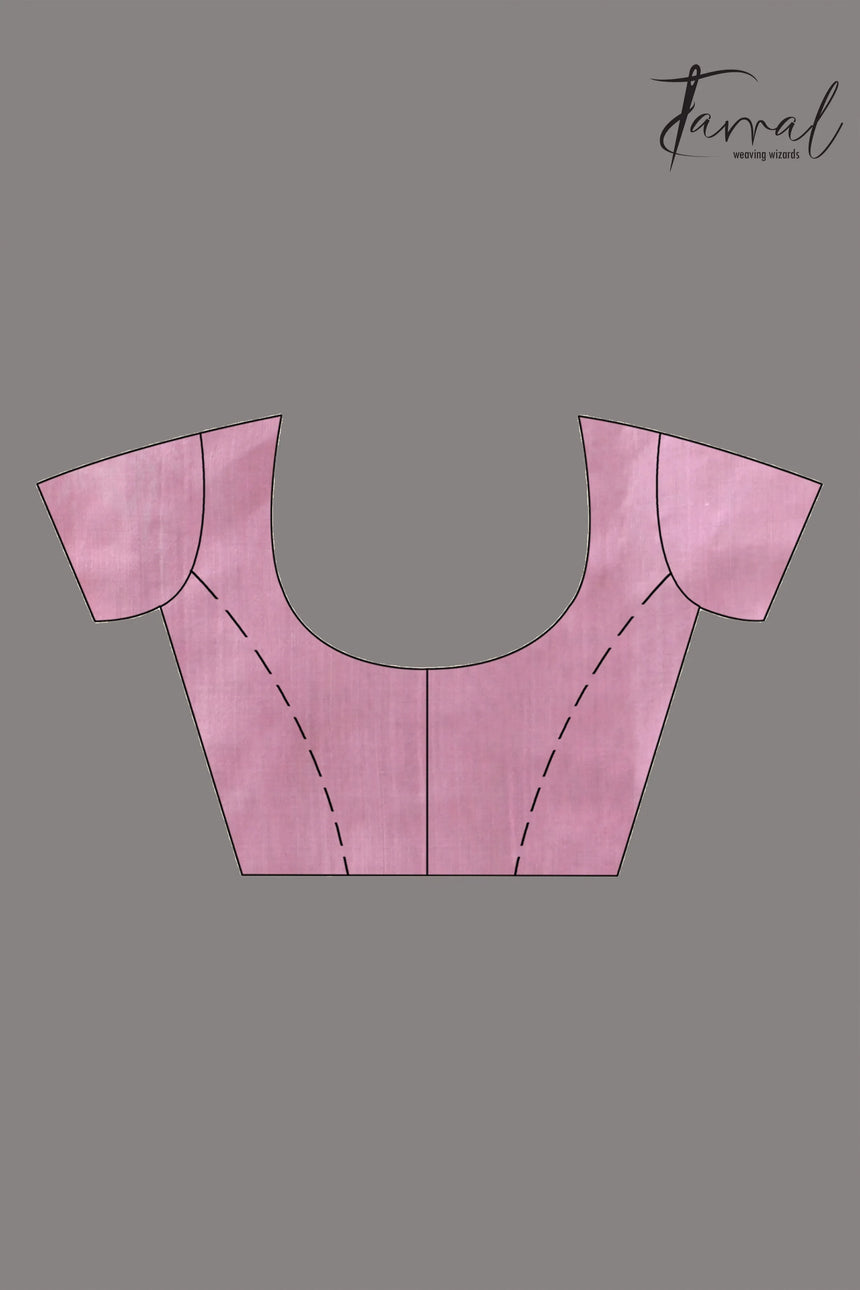 Dust pink in tulip floral handwoven muslin silk jamdani saree