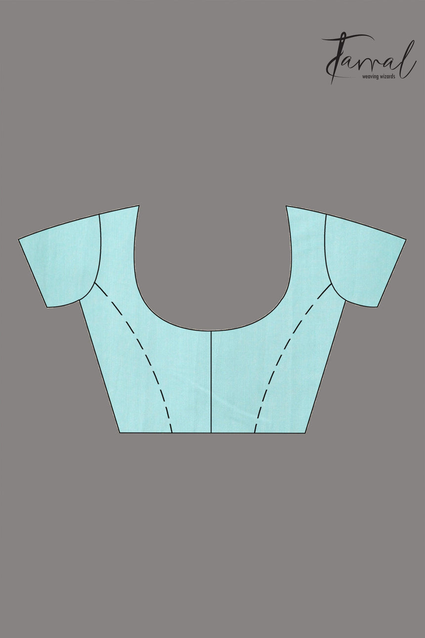 Firoza with light smoke gray and multi colour allover floral handwoven muslin silk jamdani saree - Tamal Boutique