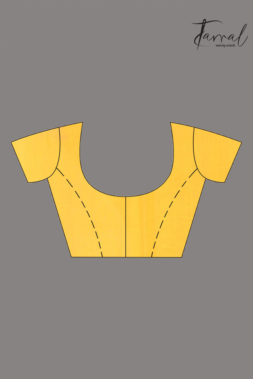 Golden Yellow with multi colour lotus motifs handwoven jamadani silk saree - Tamal Boutique