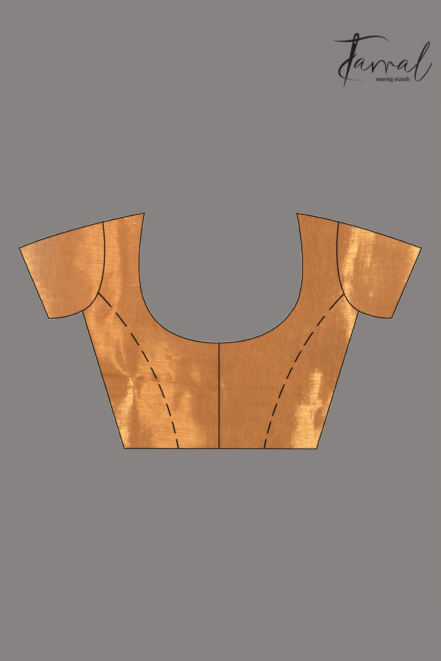 Golden tissue handloom saree bloue