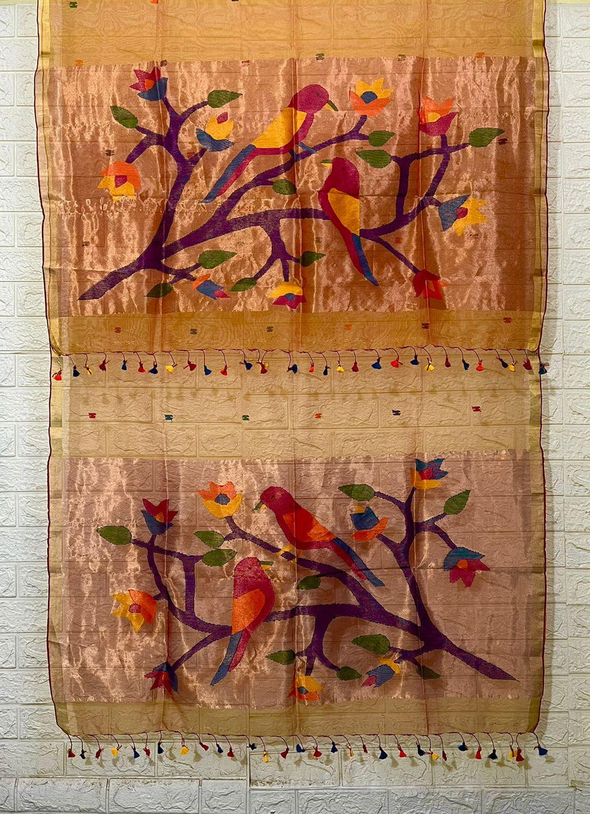 Golden yellow paithani kurti & dupatta set - Tamal Boutique