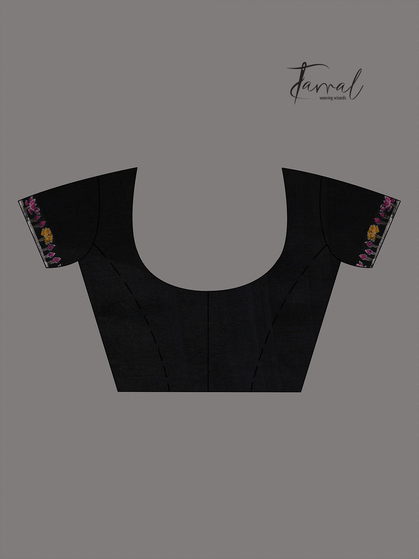 Green with Blue check cotton handwoven jamdani saree - Tamal Boutique