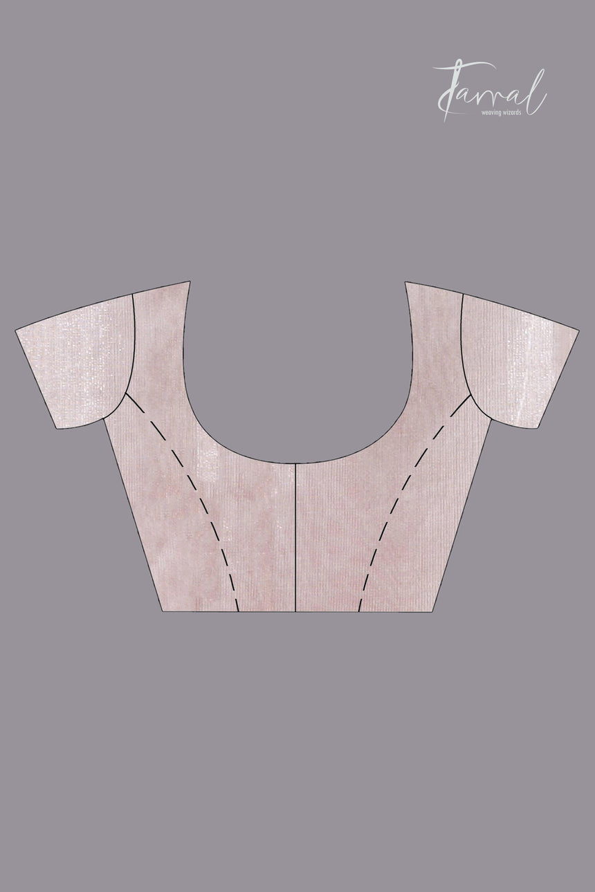 Handloom Tissue Cream Organza Silk Saree blouse