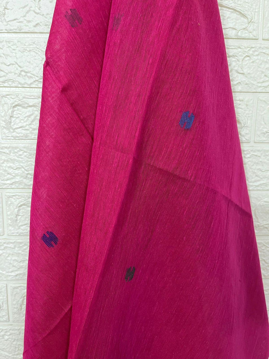 Hot pink paithani organza silk kurti & dupatta set - Tamal Boutique
